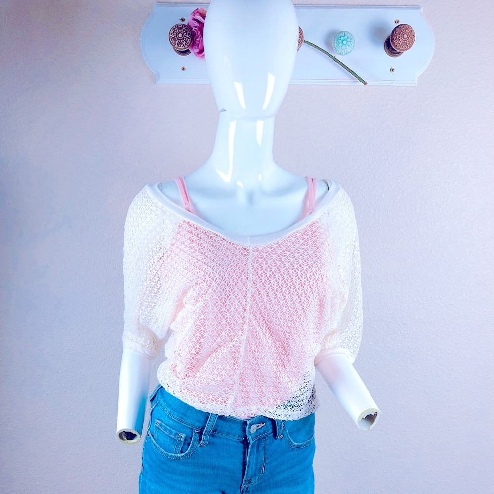 O’-Sher | Mesh Off the Shoulder Crop Top 🤍